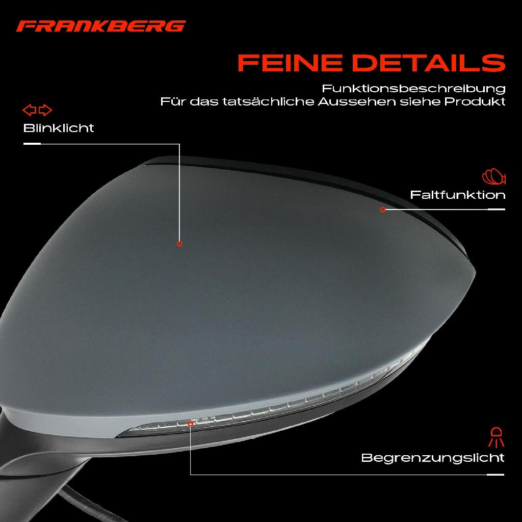 1x Außenspiegel Links für VW Golf VIII Variant CB1 CD1 CD1 DA1 CG5 CG5 DB5 Bj ab 2019