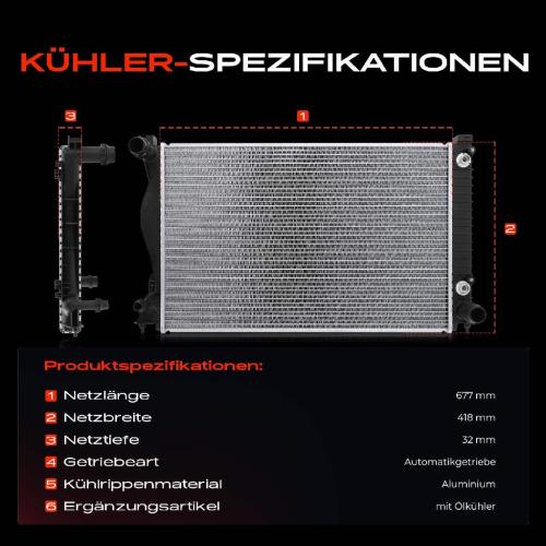 1x Kühler Wasserkühler Motorkühler für Audi A6 4F2 C6 Allroad 4FH C6 Avant 4F5 C6 Bild 1x Kühler Wasserkühler Motorkühler für Audi A6 4F2 C6 Allroad 4FH C6 Avant 4F5 C6