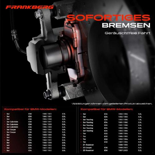 4x Bremsbeläge Hinterachse für BMW 3er Cabriolet E30 E36 E30 E36 E34 E32 E36 1985-2003 Bild 4x Bremsbeläge Hinterachse für BMW 3er Cabriolet E30 E36 E30 E36 E34 E32 E36 1985-2003