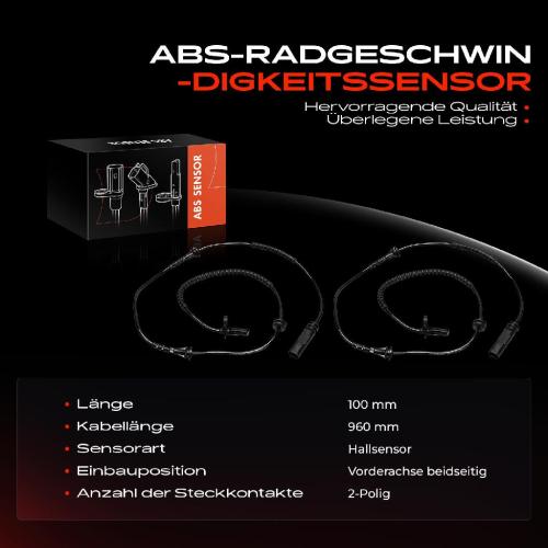 Frankberg 2x ABS Sensor Vorderachse beidseitig für BMW G42 G87 G21 G20 G28 G80 G21 G81 G23 G83 G22 G82 G26 Bj ab 2018 Bild Frankberg 2x ABS Sensor Vorderachse beidseitig für BMW G42 G87 G21 G20 G28 G80 G21 G81 G23 G83 G22 G82 G26 Bj ab 2018