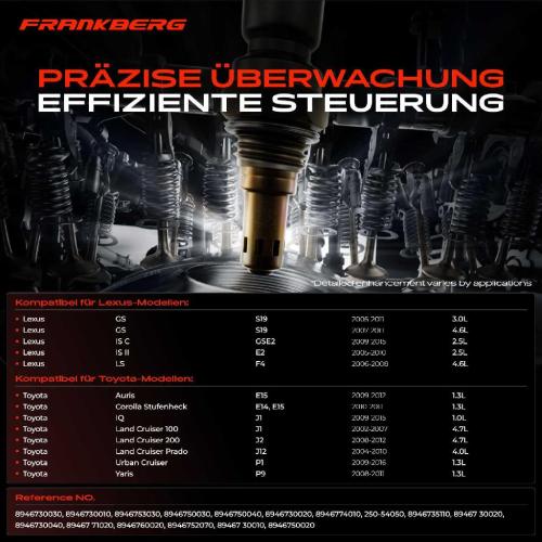 Frankberg 1x Lambdasonde Regelsonde Vor Katalysator für Toyota Auris E15 Land Cruiser Yaris Lexus GS IS LS Bild Frankberg 1x Lambdasonde Regelsonde Vor Katalysator für Toyota Auris E15 Land Cruiser Yaris Lexus GS IS LS