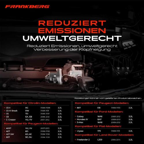 Frankberg 1x AGR-Ventil Abgasrückführungsventil für Citroën C5 II Break III C6 C8 C-Crosser Enterprise Fiat Ford Peugeot Bild Frankberg 1x AGR-Ventil Abgasrückführungsventil für Citroën C5 II Break III C6 C8 C-Crosser Enterprise Fiat Ford Peugeot