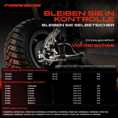 1x Querlenker Vorderachse für Chrysler 300 C Touring Dodge Challenger Coupe Charger Magnum Kombi Bild 1x Querlenker Vorderachse für Chrysler 300 C Touring Dodge Challenger Coupe Charger Magnum Kombi