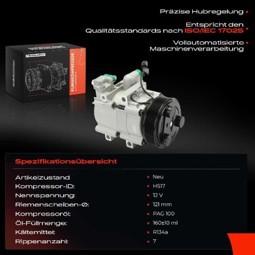 1x Klimakompressor für Hyundai H-1/Starex A1 Travel TQ H100 2.4L 2.5L Bj ab 1997 Bild 1x Klimakompressor für Hyundai H-1/Starex A1 Travel TQ H100 2.4L 2.5L Bj ab 1997