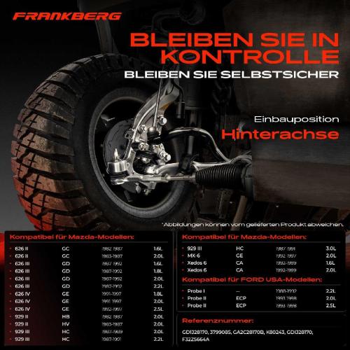 Frankberg 2x Koppelstange Hinterachse für FORD USA Probe I II Mazda 626 Hatchback III Coupe Station Wagon IV 929 Bild Frankberg 2x Koppelstange Hinterachse für FORD USA Probe I II Mazda 626 Hatchback III Coupe Station Wagon IV 929