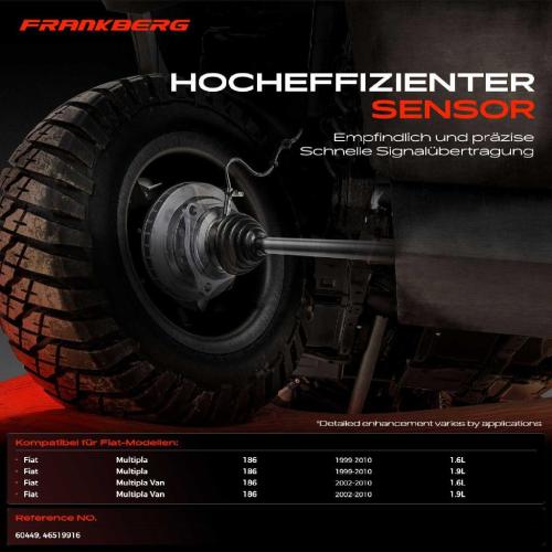 Frankberg 1x ABS Sensor Hinterachse links f r Fiat Multipla 186 Multipla Van 1.6L 1.9L 1999-2010 Bild Frankberg 1x ABS Sensor Hinterachse links f r Fiat Multipla 186 Multipla Van 1.6L 1.9L 1999-2010