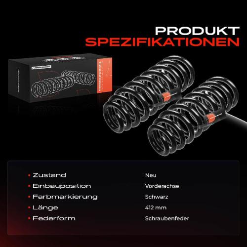 Frankberg 2x Fahrwerksfeder Vorderachse für VW Touareg 7LA 7L6 7L7 2.5L 3.2L 2002-2010 Bild Frankberg 2x Fahrwerksfeder Vorderachse für VW Touareg 7LA 7L6 7L7 2.5L 3.2L 2002-2010