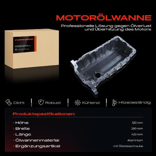 Frankberg 1x Ölwanne Motorölwanne für VW Golf V Plus 1K Jetta Audi A3 8P Seat Altea Leon Skoda 1.6L Bild Frankberg 1x Ölwanne Motorölwanne für VW Golf V Plus 1K Jetta Audi A3 8P Seat Altea Leon Skoda 1.6L