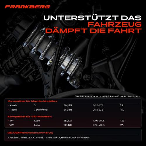 Frankberg 2x Fahrwerksfeder Hinterachse f r Mazda 3 BM BN 3 Stufenheck VW Lupo 6E1 6X1 1998-2019 Bild Frankberg 2x Fahrwerksfeder Hinterachse f r Mazda 3 BM BN 3 Stufenheck VW Lupo 6E1 6X1 1998-2019
