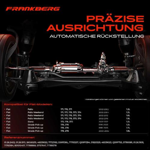 Frankberg 1x Lenkgetriebe Servolenkgetriebe für Fiat Palio 2002-2016 Strada 1999-2005 1.2L-1.9L Bild Frankberg 1x Lenkgetriebe Servolenkgetriebe für Fiat Palio 2002-2016 Strada 1999-2005 1.2L-1.9L