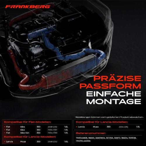 1x Ladeluftkühler Turbokühler für Fiat Idea Van Lancia Musa 350 2004-2012 1.6L 1.9L Bild 1x Ladeluftkühler Turbokühler für Fiat Idea Van Lancia Musa 350 2004-2012 1.6L 1.9L