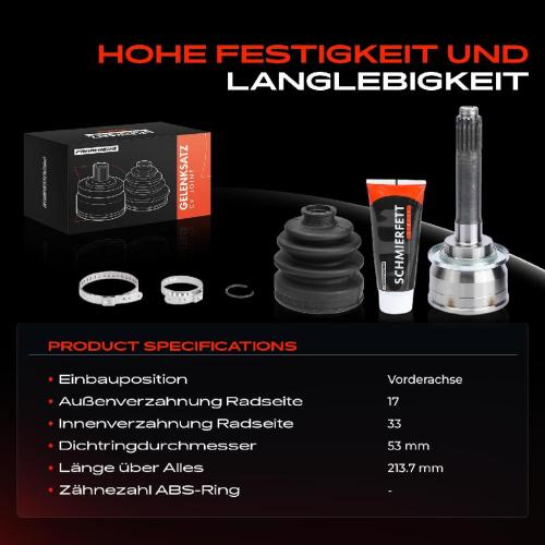 Frankberg 1x Antriebswelle Gelenksatz Vorderachse für Isuzu D-Max TFR TFS Opel Frontera U92 6B Bild Frankberg 1x Antriebswelle Gelenksatz Vorderachse für Isuzu D-Max TFR TFS Opel Frontera U92 6B