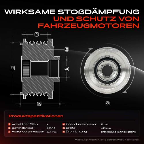 1x Generatorfreilauf Lichtmaschine für Ford Focus 3 Transit Mazda 2 3 Volvo C30 S60 Bild 1x Generatorfreilauf Lichtmaschine für Ford Focus 3 Transit Mazda 2 3 Volvo C30 S60