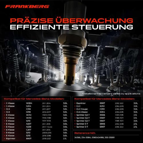 Frankberg 1x Lambdasonde Regelsonde Vor Katalysator für Mercedes-Benz C218 W212 S212 Sprinter 906 907 Bild Frankberg 1x Lambdasonde Regelsonde Vor Katalysator für Mercedes-Benz C218 W212 S212 Sprinter 906 907