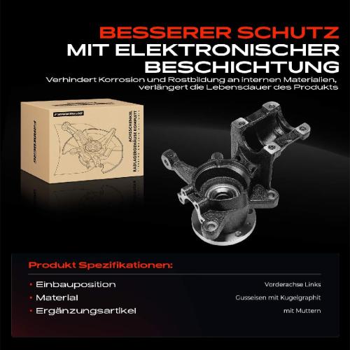 1x Achsschenkel Radlagergehäuse Komplett Vorderachse Links für Citroën Jumper Peugeot Boxer Fiat Bild 1x Achsschenkel Radlagergehäuse Komplett Vorderachse Links für Citroën Jumper Peugeot Boxer Fiat