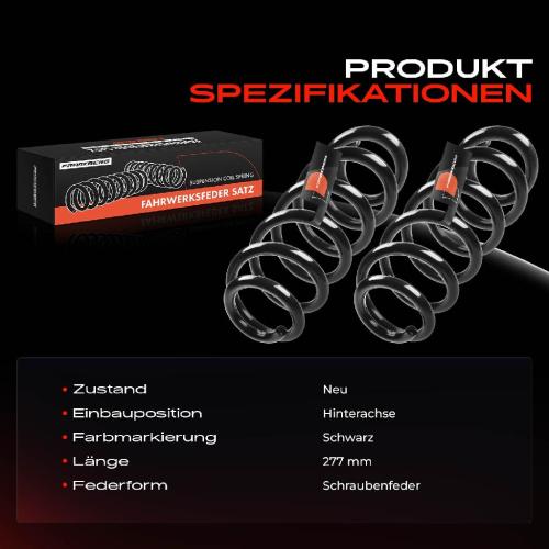 2x Fahrwerksfeder Hinterachse für Audi A3 8V1 8VK 8VM 8VS 8VA 8VF 2012-2020 Bild 2x Fahrwerksfeder Hinterachse für Audi A3 8V1 8VK 8VM 8VS 8VA 8VF 2012-2020