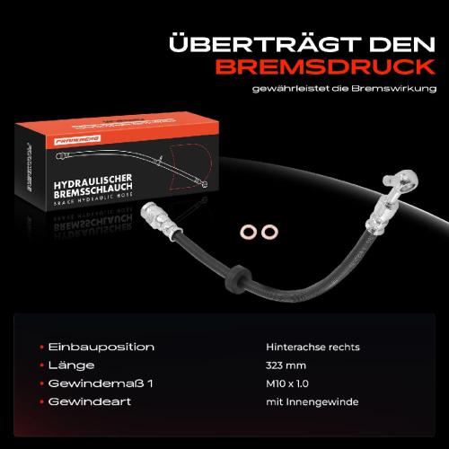 Frankberg 1x Bremsschlauch Bremsschläuche Hinterachse Rechts für Mazda MPV II LW 2.0L 2.3L Bj ab 2003 Bild Frankberg 1x Bremsschlauch Bremsschläuche Hinterachse Rechts für Mazda MPV II LW 2.0L 2.3L Bj ab 2003