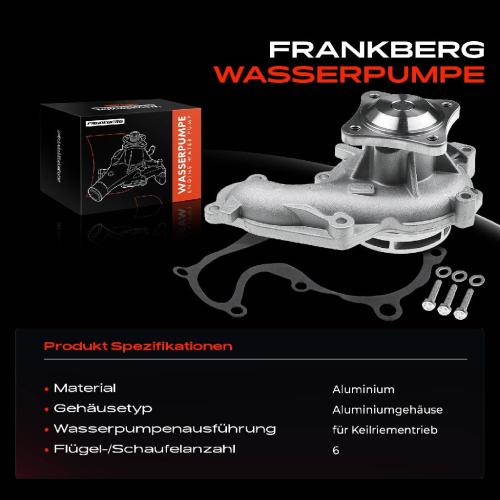 Frankberg 1x Wasserpumpe Kühlwasserpumpe für Ford Focus Fiesta Mondeo Transit Tourneo C-Max Galaxy 1.8L Bild Frankberg 1x Wasserpumpe Kühlwasserpumpe für Ford Focus Fiesta Mondeo Transit Tourneo C-Max Galaxy 1.8L