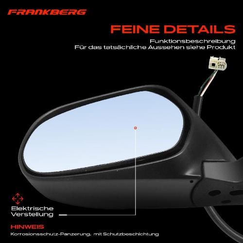 Frankberg 1x Außenspiegel Rechts für Toyota Land Cruiser Prado J12 3.0L 4.0L 2002-2010 Bild Frankberg 1x Außenspiegel Rechts für Toyota Land Cruiser Prado J12 3.0L 4.0L 2002-2010