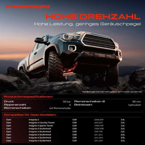 Frankberg 1x Servopumpe hydraulisch für Opel Insignia A Caravan Stufenheck G09 2.0L Bild Frankberg 1x Servopumpe hydraulisch für Opel Insignia A Caravan Stufenheck G09 2.0L