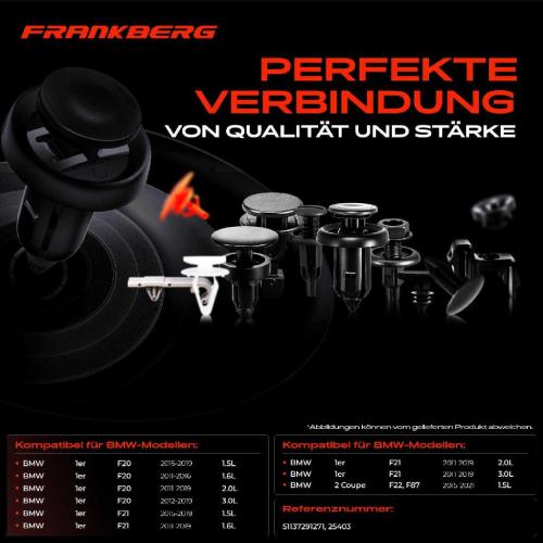Frankberg 20x Befestigungsclips Fahrzeugdach für BMW F20 F21 F22 F87 F30 F80 F31 F34 F36 Bild Frankberg 20x Befestigungsclips Fahrzeugdach für BMW F20 F21 F22 F87 F30 F80 F31 F34 F36