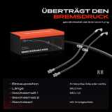 2x Bremsschlauch Bremsschläuche Hinten für Honda CR-V II 2005-2007 2.0L 2.2L