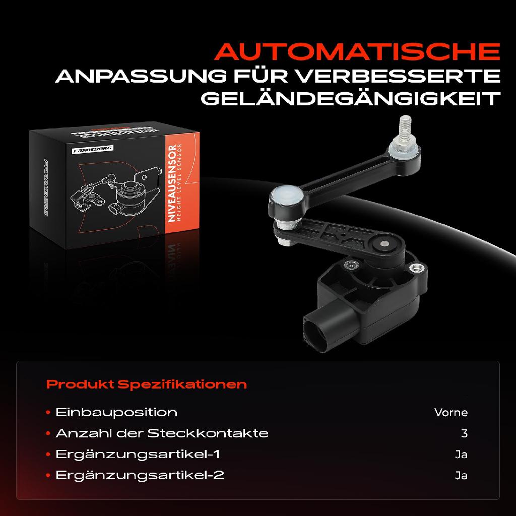 1x Höhensensor Niveauregulierung Hinten Links für VW Touareg 7L Audi Q7 4LB