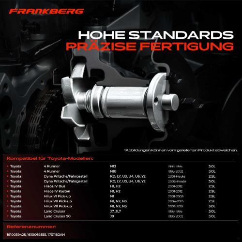 Frankberg 1x Wasserpumpe Kühlwasserpumpe für Toyota 4 Runner Hiace IV H1 Hilux VII N1 Land Cruiser Prado J12 Bild Frankberg 1x Wasserpumpe Kühlwasserpumpe für Toyota 4 Runner Hiace IV H1 Hilux VII N1 Land Cruiser Prado J12