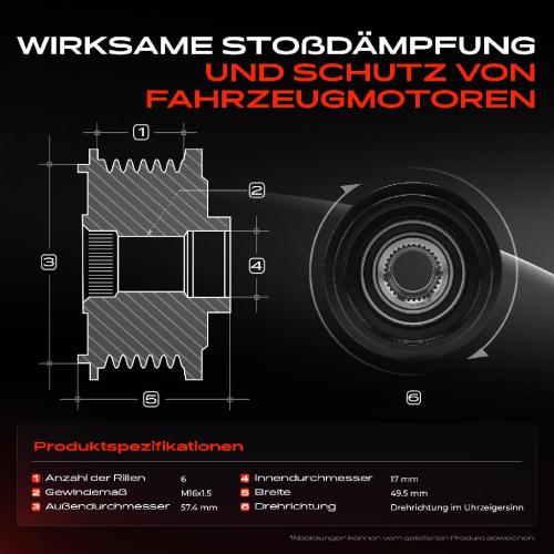 1x Generatorfreilauf Lichtmaschine für Citroën C5 C6 Peugeot 407 607 2.7L 2004-2011 Bild 1x Generatorfreilauf Lichtmaschine für Citroën C5 C6 Peugeot 407 607 2.7L 2004-2011