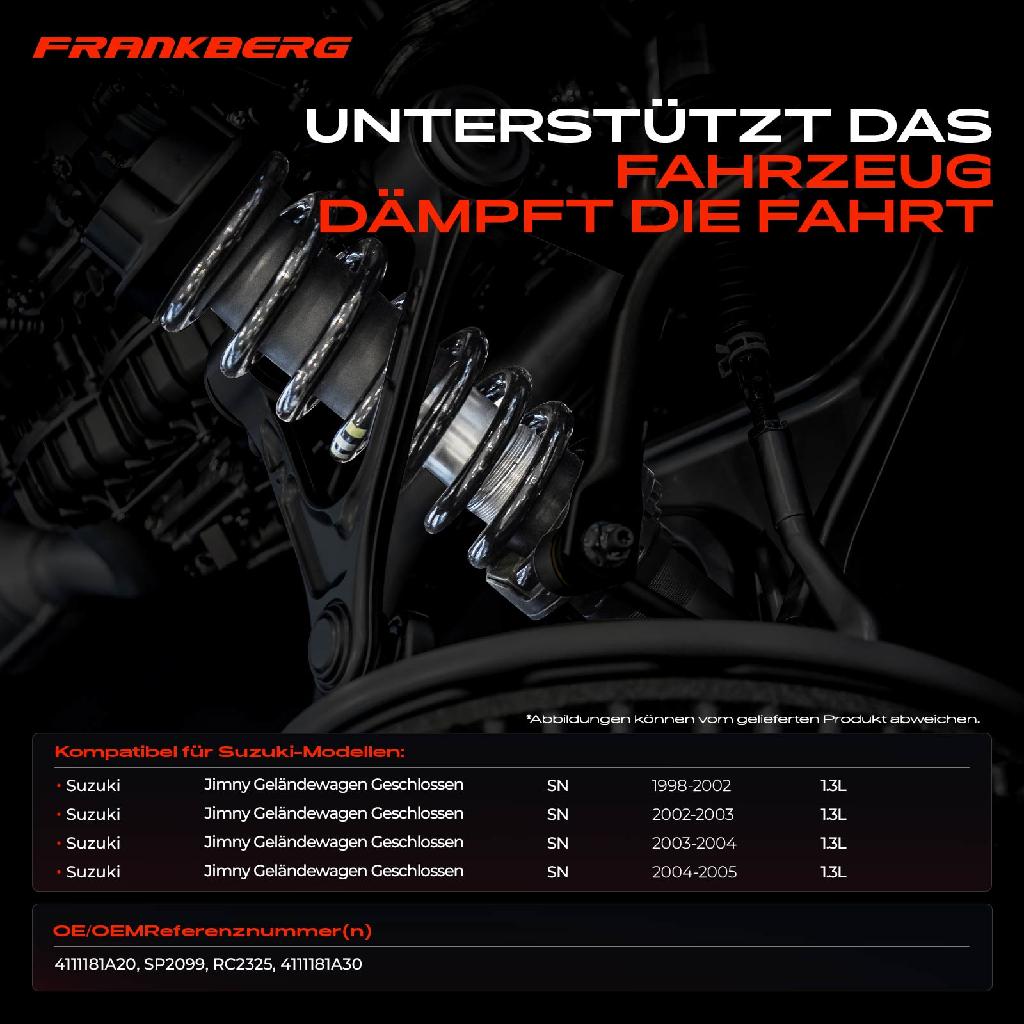 2x Fahrwerksfeder Vorderachse für Suzuki Jimny Geländewagen Geschlossen SN 1.3L 1998-2005