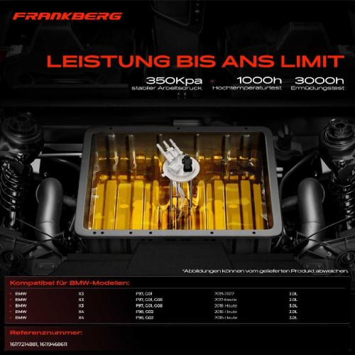 Frankberg 1x Kraftstoffpumpe für BMW X3 F97 G01 F97 G01 G08 X4 F98 G02 2.0L 3.0L Bj ab 2017 Bild Frankberg 1x Kraftstoffpumpe für BMW X3 F97 G01 F97 G01 G08 X4 F98 G02 2.0L 3.0L Bj ab 2017