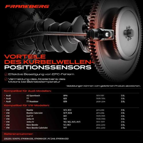 1x Kurbelwellensensor Impulsgeber für VW Golf VI Audi A3 TT 8J 2.5L Bild 1x Kurbelwellensensor Impulsgeber für VW Golf VI Audi A3 TT 8J 2.5L