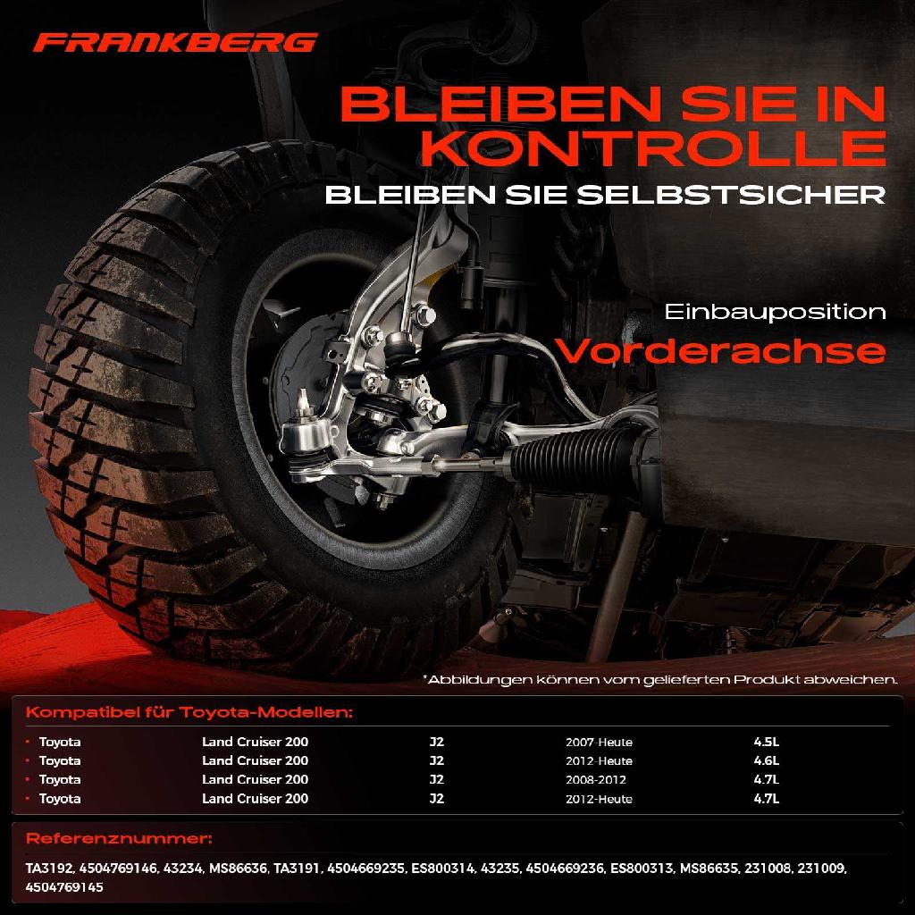 2x Spurstangenkopf Vorderachse für Toyota Land Cruiser 200 J2 4.5L 4.6L 4.7L Bj ab 2007