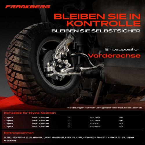 2x Spurstangenkopf Vorderachse für Toyota Land Cruiser 200 J2 4.5L 4.6L 4.7L Bj ab 2007 Bild 2x Spurstangenkopf Vorderachse für Toyota Land Cruiser 200 J2 4.5L 4.6L 4.7L Bj ab 2007
