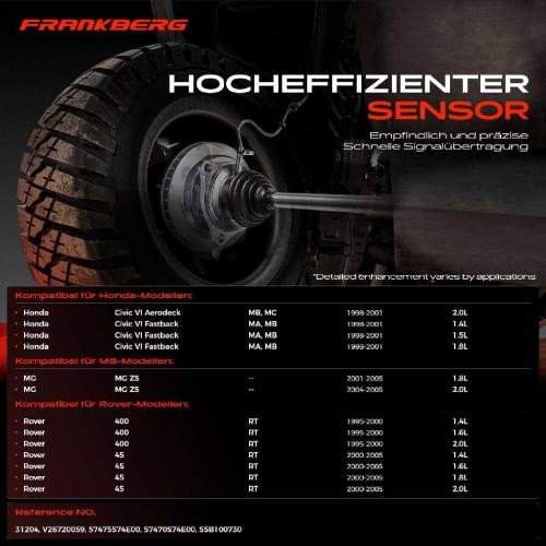 1x ABS Sensor Hinterachse links für Honda Civic VI Aerodeck Fastback Hatchback MG ZS Rover 200 Cabriolet Bild 1x ABS Sensor Hinterachse links für Honda Civic VI Aerodeck Fastback Hatchback MG ZS Rover 200 Cabriolet