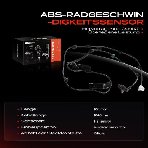 Frankberg 1x ABS Sensor Vorderachse rechts für Toyota Hilux VII Pick-up N1 N2 N3 2.5L 3.0L 2005-2015 Bild Frankberg 1x ABS Sensor Vorderachse rechts für Toyota Hilux VII Pick-up N1 N2 N3 2.5L 3.0L 2005-2015