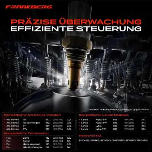 Frankberg 1x Lambdasonde Diagnosesonde Nach Katalysator für Alfa Romeo 156 159 Mito GT Fiat 500 Doblo Lancia Bild Frankberg 1x Lambdasonde Diagnosesonde Nach Katalysator für Alfa Romeo 156 159 Mito GT Fiat 500 Doblo Lancia