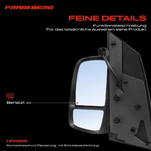 Frankberg 1x Außenspiegel Links für Citroën Jumpy Kasten Fiat Scudo Bus Pritsche Peugeot Expert Bild Frankberg 1x Außenspiegel Links für Citroën Jumpy Kasten Fiat Scudo Bus Pritsche Peugeot Expert