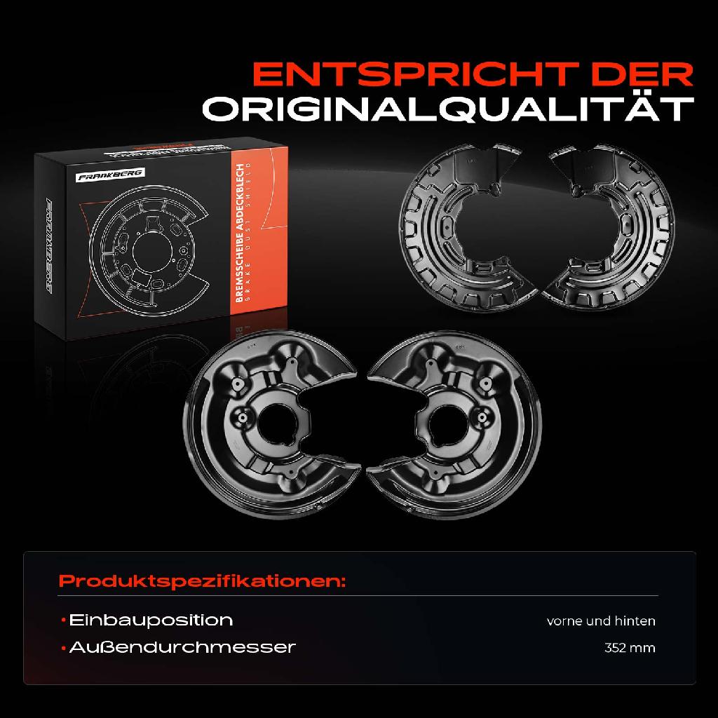 4x Ankerblech Bremsscheibe Vorne und Hinten für Audi A3 8P1 2.0L 2004-2012