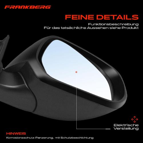 Frankberg 1x Außenspiegel Rechts für Opel Suzuki Agila (B) Splash H08 EX 1.0L 1.2L Bj ab 2008 Bild Frankberg 1x Außenspiegel Rechts für Opel Suzuki Agila (B) Splash H08 EX 1.0L 1.2L Bj ab 2008