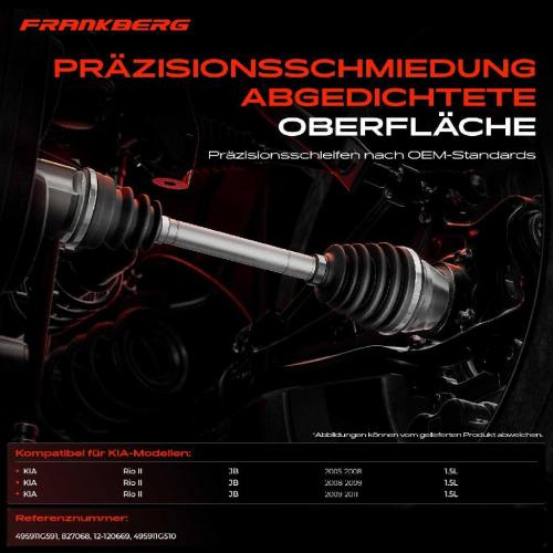 Frankberg 1x Antriebswelle Gelenksatz Vorderachse für KIA Rio II JB Stufenheck 2005-2011 Bild Frankberg 1x Antriebswelle Gelenksatz Vorderachse für KIA Rio II JB Stufenheck 2005-2011