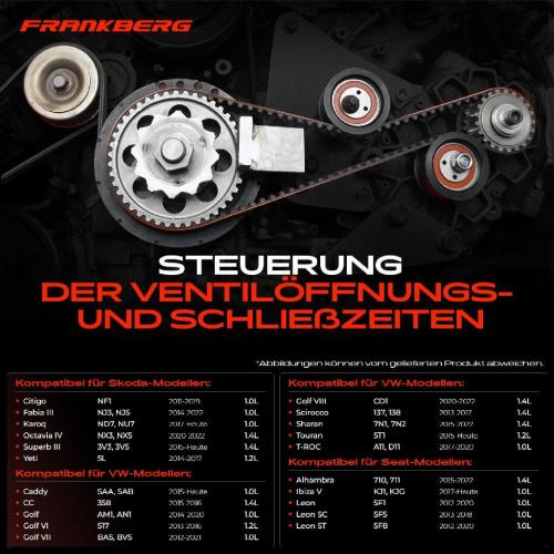 Frankberg 1x Zahnriemensatz Zahnriemen für VW Polo Tiguan Golf VI Caddy Skoda Fabia Audi A3 Bild Frankberg 1x Zahnriemensatz Zahnriemen für VW Polo Tiguan Golf VI Caddy Skoda Fabia Audi A3