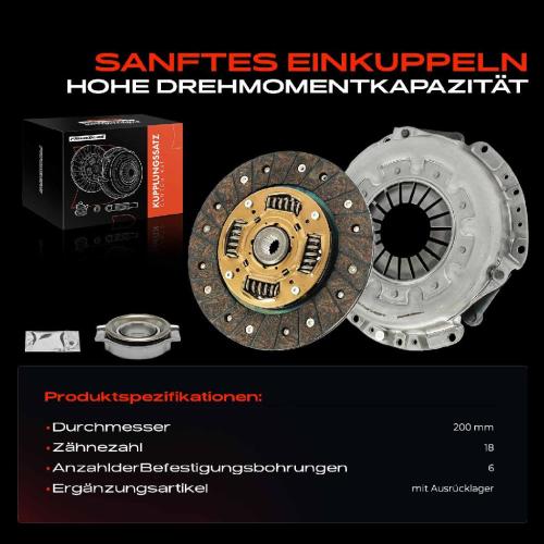 Frankberg 1x Kupplungssatz für Nissan Almera II Hatchback Bluebird Prairie Primera Kombi Traveller Stanza Sunny III Bild Frankberg 1x Kupplungssatz für Nissan Almera II Hatchback Bluebird Prairie Primera Kombi Traveller Stanza Sunny III
