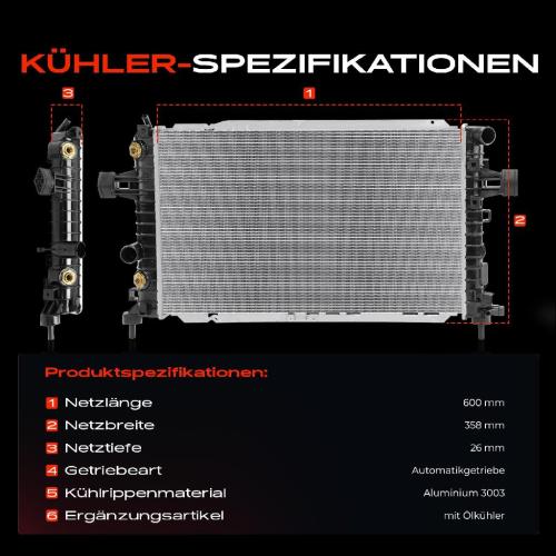 Frankberg 1x Kühler Wasserkühler Motorkühler für Opel Zafira A05 2.2L 2005-2012 Bild Frankberg 1x Kühler Wasserkühler Motorkühler für Opel Zafira A05 2.2L 2005-2012