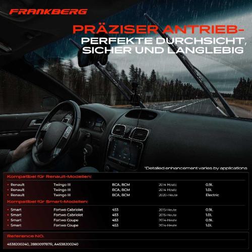 Frankberg 1x Wischermotor Scheibenwischermotor Vorne für Renault Twingo III Smart Pick-up Duster Kasten Bild Frankberg 1x Wischermotor Scheibenwischermotor Vorne für Renault Twingo III Smart Pick-up Duster Kasten