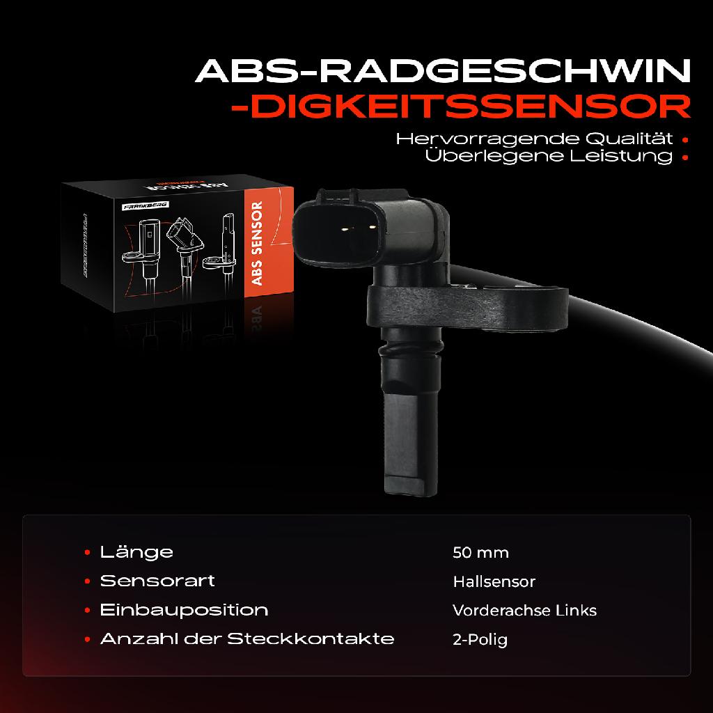 1x ABS Sensor Vorderachse links für Toyota Land Cruiser 200 Prado 4.5L 4.7L 3.0L 4.0L 2.8L Bj ab 2002