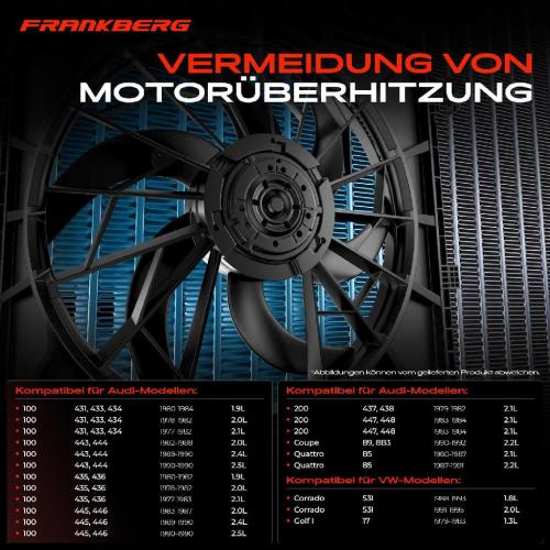 Frankberg 1x Motorkühller Einfachlüfter ohne Kühlerlüfterrahmen VW Golf Jetta Audi 100 200 Coupe Quattro Bild Frankberg 1x Motorkühller Einfachlüfter ohne Kühlerlüfterrahmen VW Golf Jetta Audi 100 200 Coupe Quattro