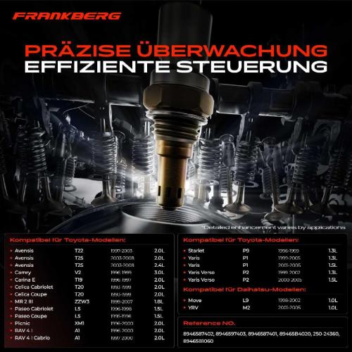 Frankberg 1x Lambdasonde Diagnosesonde Nach Katalysator für Toyota Auris Land Cruiser 100/200 Daihatsu Lexus Bild Frankberg 1x Lambdasonde Diagnosesonde Nach Katalysator für Toyota Auris Land Cruiser 100/200 Daihatsu Lexus