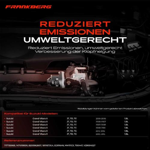 1x AGR-Ventil Abgasrückführungsventil für Suzuki Grand Vitara II JT TD TE 1.9L 2005-2015 Bild 1x AGR-Ventil Abgasrückführungsventil für Suzuki Grand Vitara II JT TD TE 1.9L 2005-2015