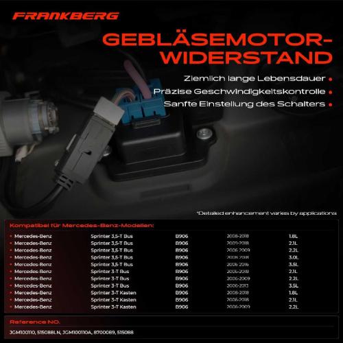 1x Widerstand Vorwiderstand Gebläsemotor für VW Crafter 30-35 30-50 2E Mercedes-Benz Sprinter 3,5-T 4,6-T Bild 1x Widerstand Vorwiderstand Gebläsemotor für VW Crafter 30-35 30-50 2E Mercedes-Benz Sprinter 3,5-T 4,6-T